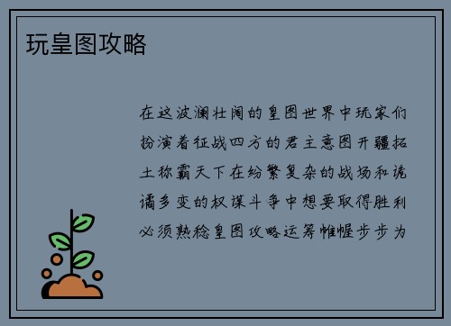 玩皇图攻略